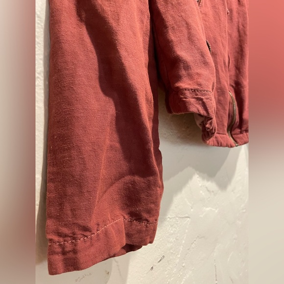 LUCKY BRAND Rust Red Zip-Up Top Large - Picture 5 of 9
